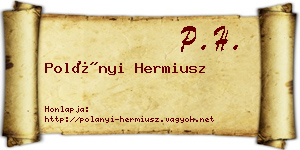 Polányi Hermiusz névjegykártya